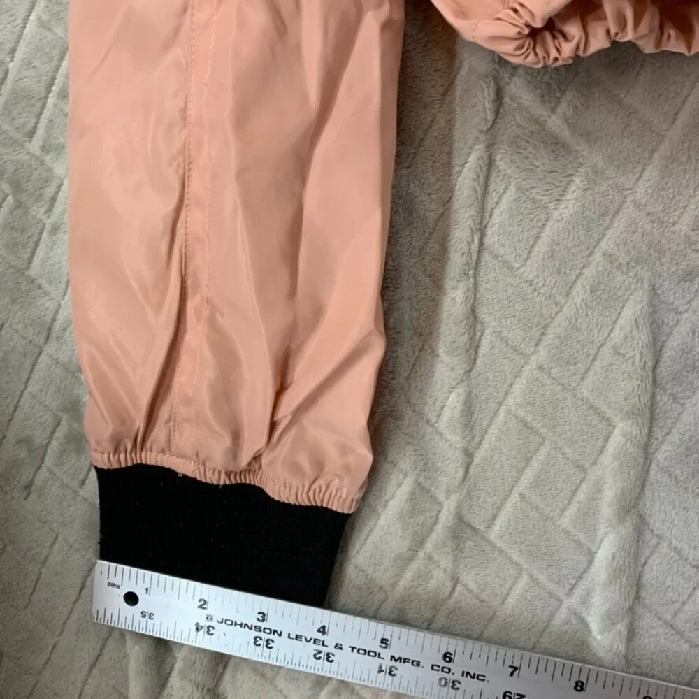 Better Be Womans Large Cropped Jacket Pink Full Zip Adjustable Sandy Grease